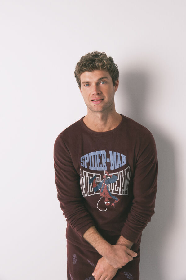 Women'secret Pijama comprido masculino polar vermelho do Homem-Aranha vermelho