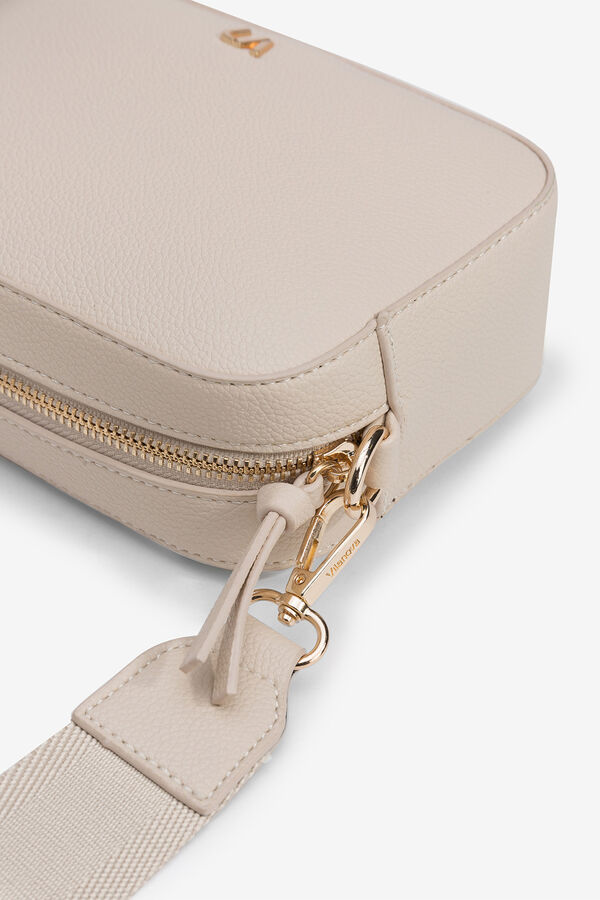 Vilanova Bolsa transversal retangular com efeito de couro bege