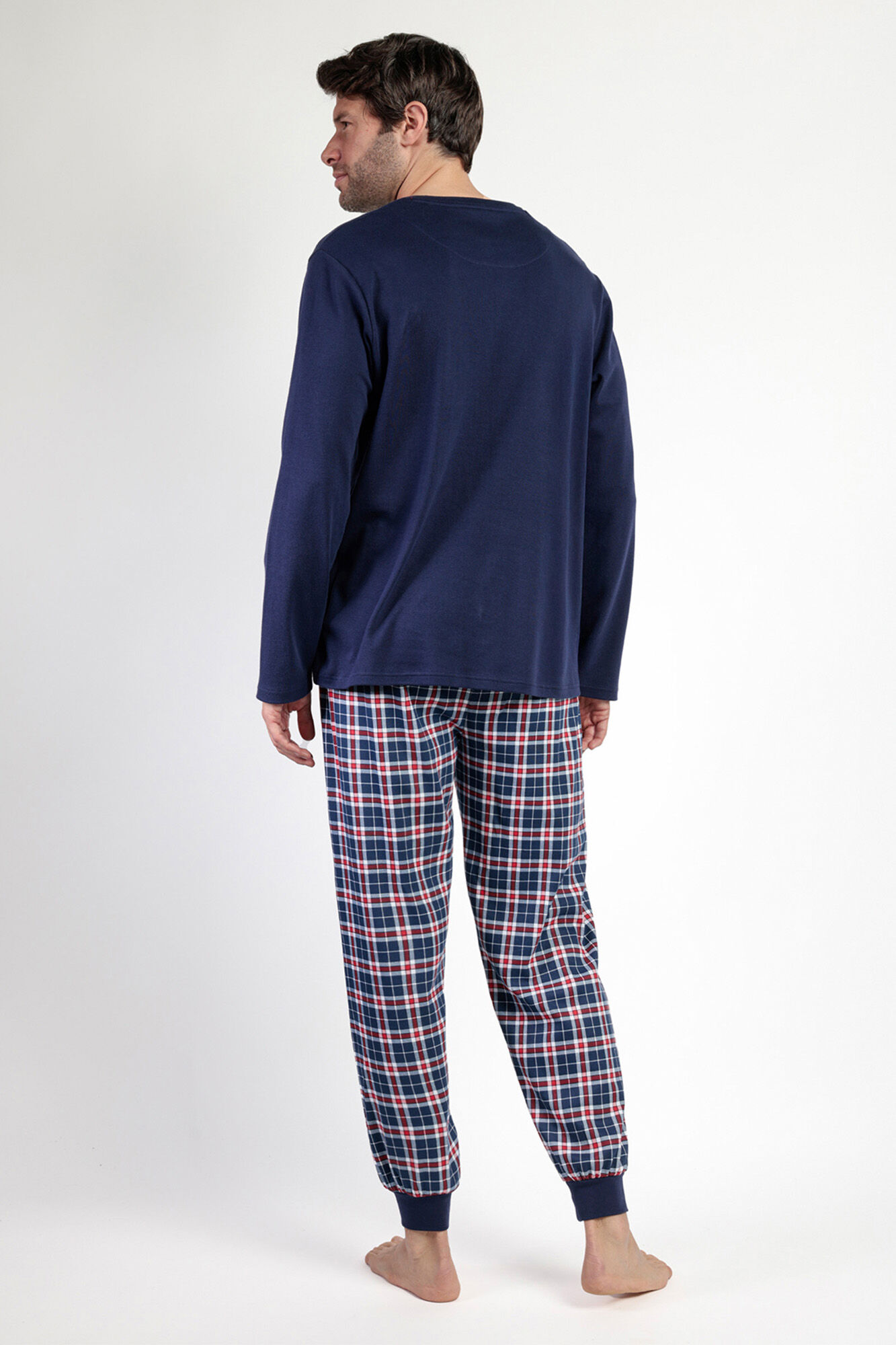 Admas Pijama comprido Snoopy xadrez 100% algod&atilde;o