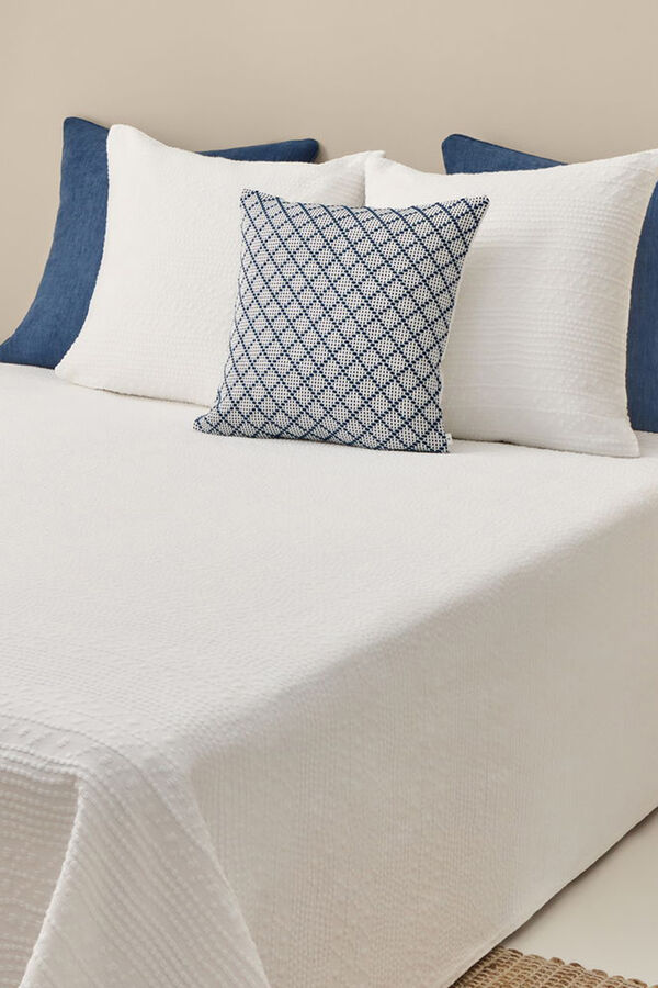 Textura Edredom jacquard de algodão branco