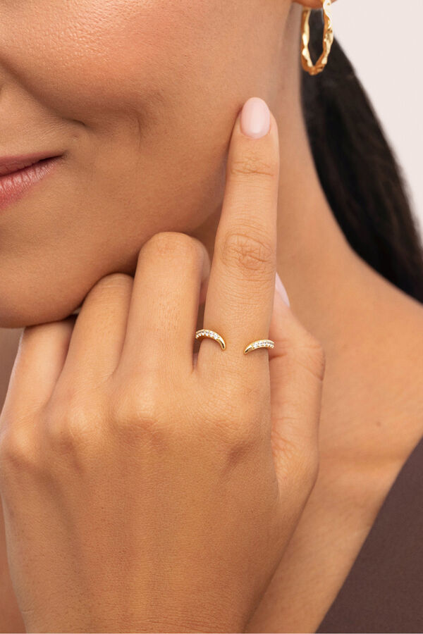 Singularu Peak Scarlett Spark Gold-Plated Silver Ring printed