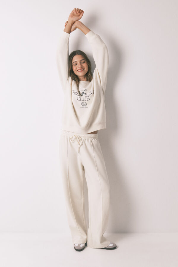 Women'secret White cotton plush sweatshirt beige