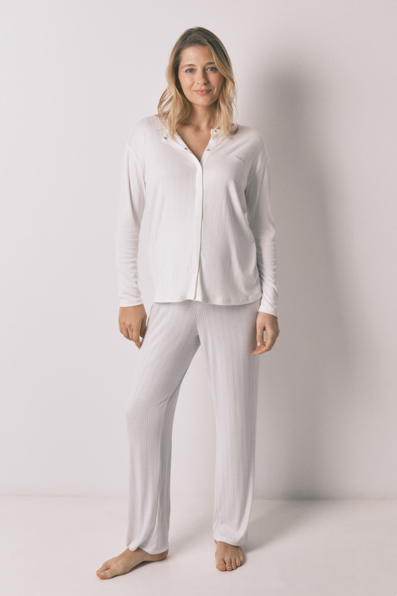 Women'secret Pijama largo "maternity" punto azul