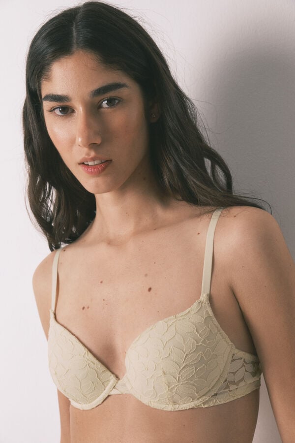 Women'secret Soutien cl&aacute;ssico BEAUTIFUL com enchimento em renda bege cru