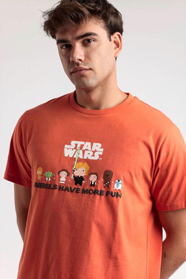 Admas Pijama curto pixel Star Wars vermelho