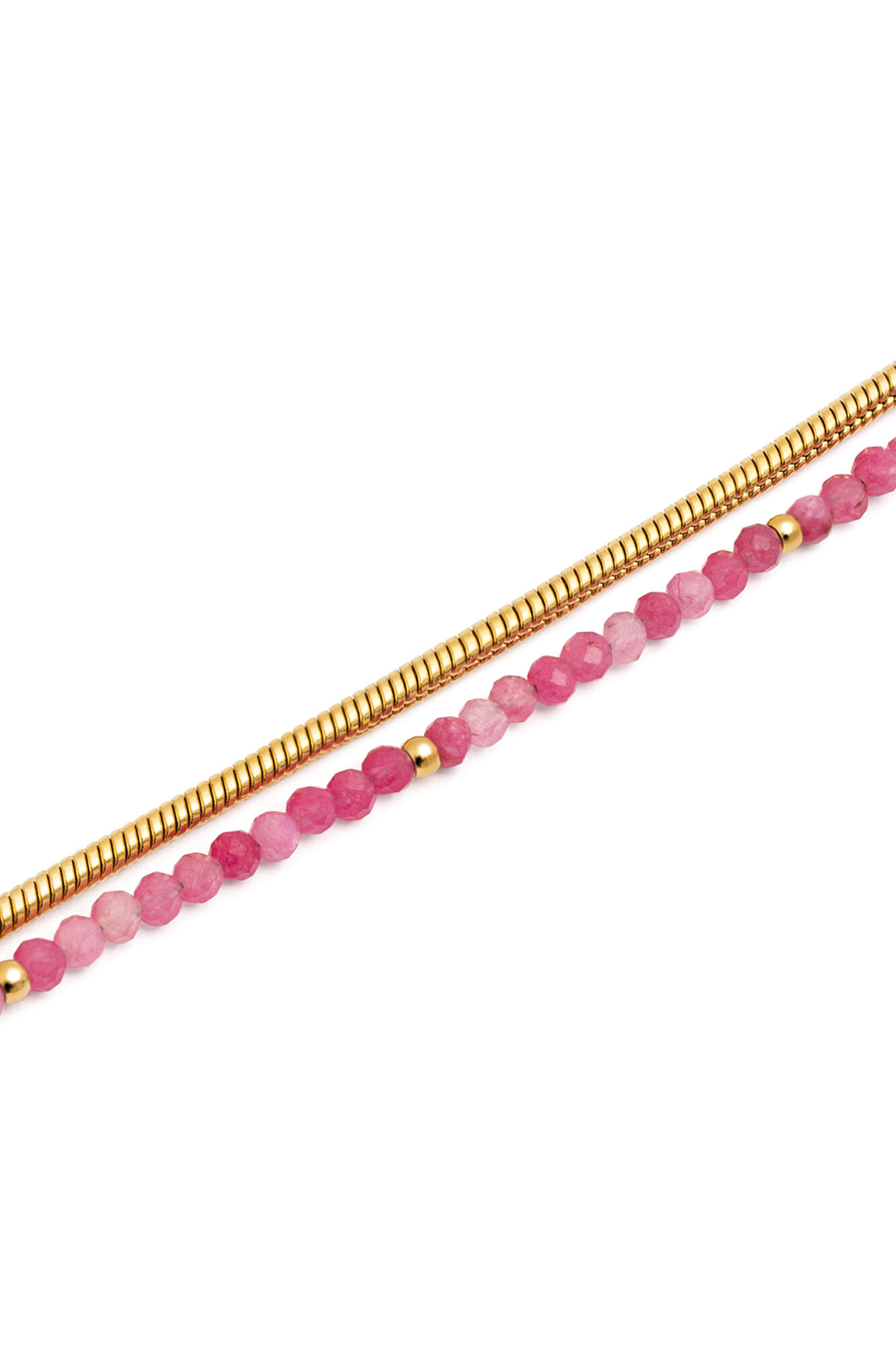 Singularu Pulsera Cleopatra Pink Acero Ba&ntilde;o Oro
