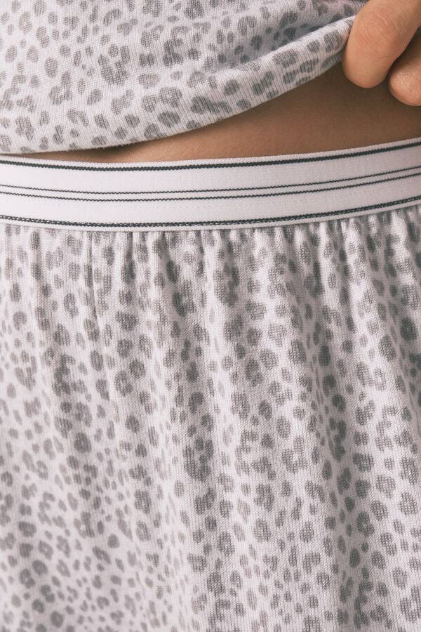 Women'secret Pijama comprido longo de manga curta com estampado animal da Miffy cinzento