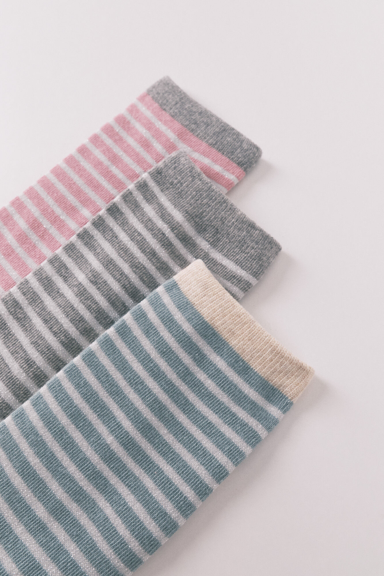 Women'secret Pacote com 3 meias longas riscas de lurex 