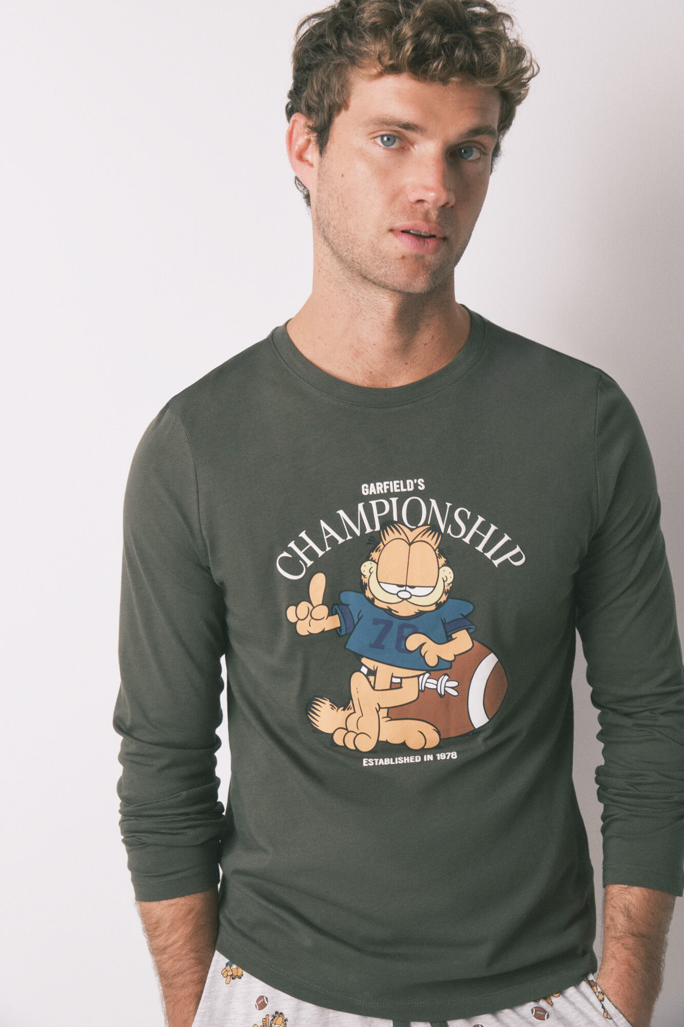 Women'secret Pijama largo hombre 100% algod&oacute;n "Garfield"