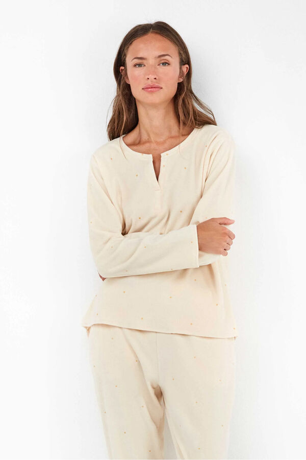 Gisela Conjunto de pijama de polar elástica bege