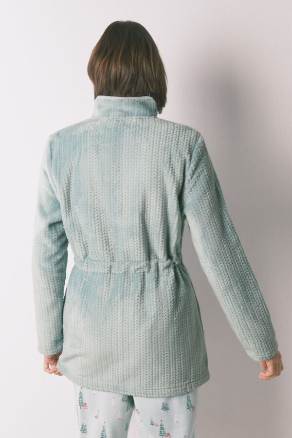 Women'secret Robe midi tecido polar verde verde