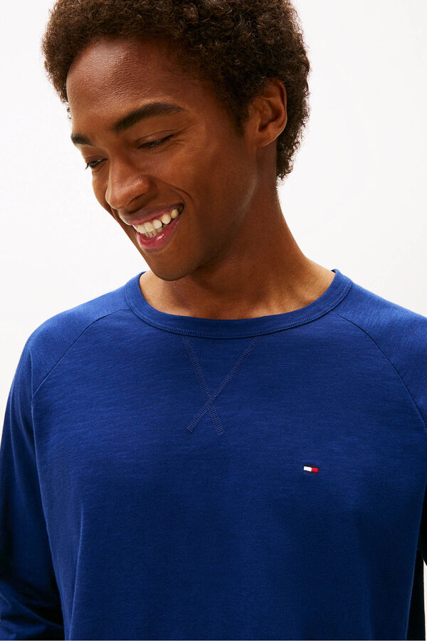 Tommy Hilfiger Pijama largo punto con logo en la cintura azul