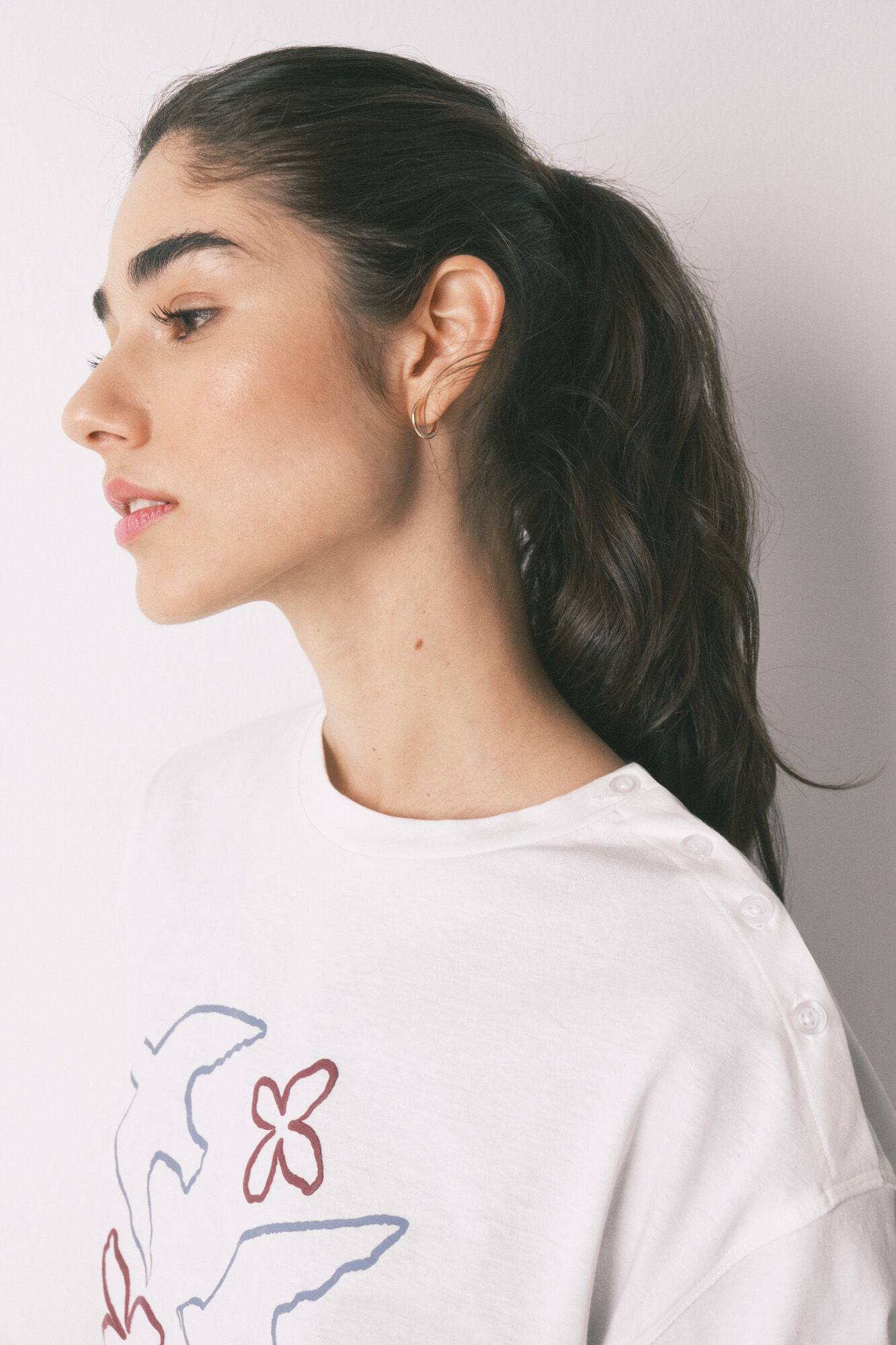 Women'secret T-shirt manga 3/4 100% algod&atilde;o branco