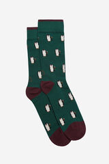 Kiff-Kiff Calcetín hombre verde talla única verde