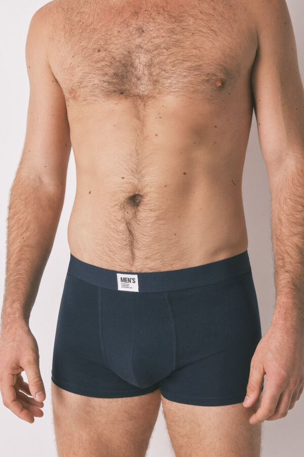 Women'secret Pacote com 2 boxers azuis lisos azul