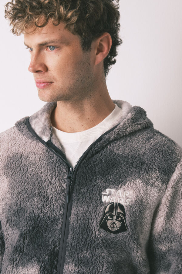 Women'secret Robe curto masculino com pelo cinza Star Wars cinzento