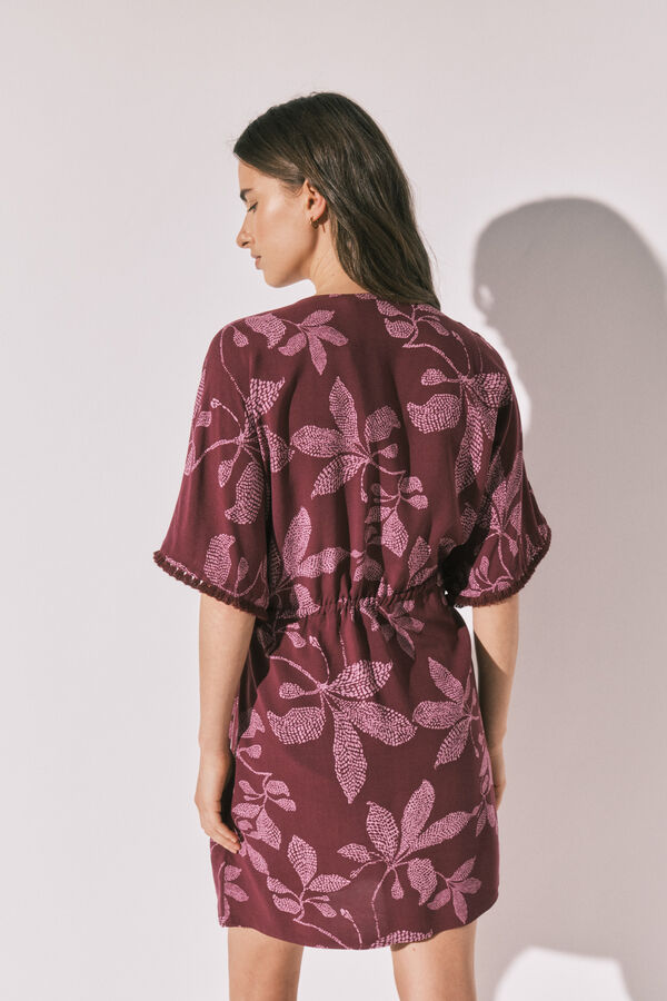 Women'secret Camisola curta estampado flores vermelho