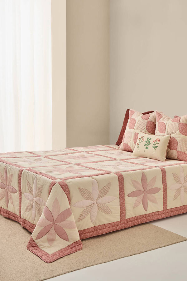 Textura Edredón de patchwork tradicional rosa