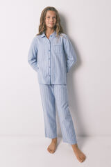 Women'secret Pijama infantil camisa às riscas, 100% algodão azul