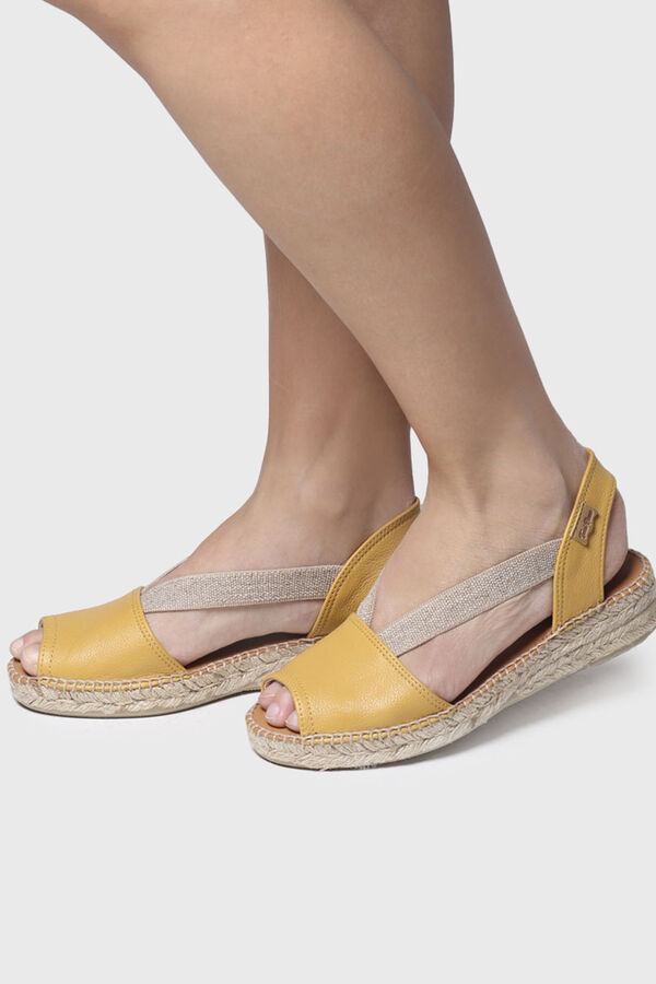 Toni Pons Alpargata plana de piel - ETNA amarillo