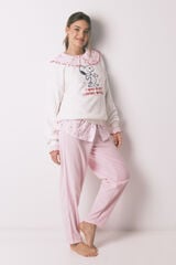 Women'secret Pijama comprido em polar Snoopy bege