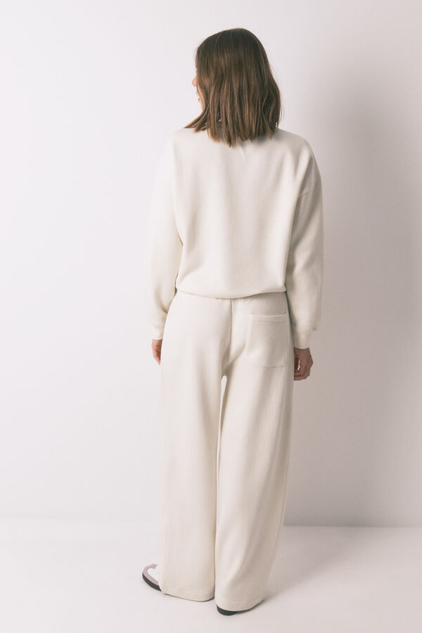 Women'secret Long white fine plush trouser beige