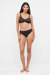 Gisela V-neck capacity bikini top black