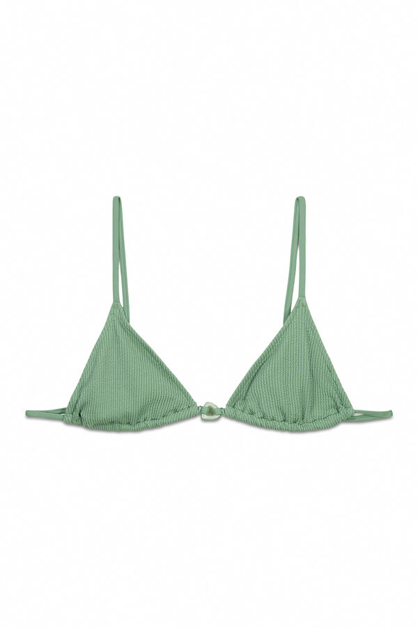 Women'secret Top biqu&iacute;ni triangular textura crinkle verde verde