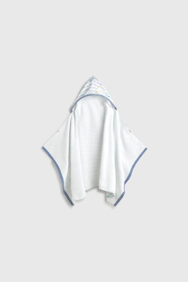 Textura Toalla capucha olas azul