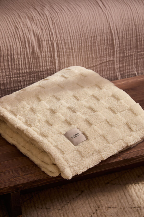 Calma House Xadrez xadrez em tons bege Damero estampado