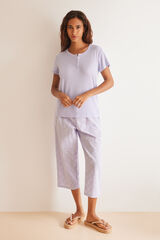 Womensecret Lilac 100% cotton Capri pyjamas pink