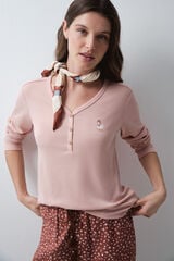 Women'secret T-shirt de manga comprida rosa rosa