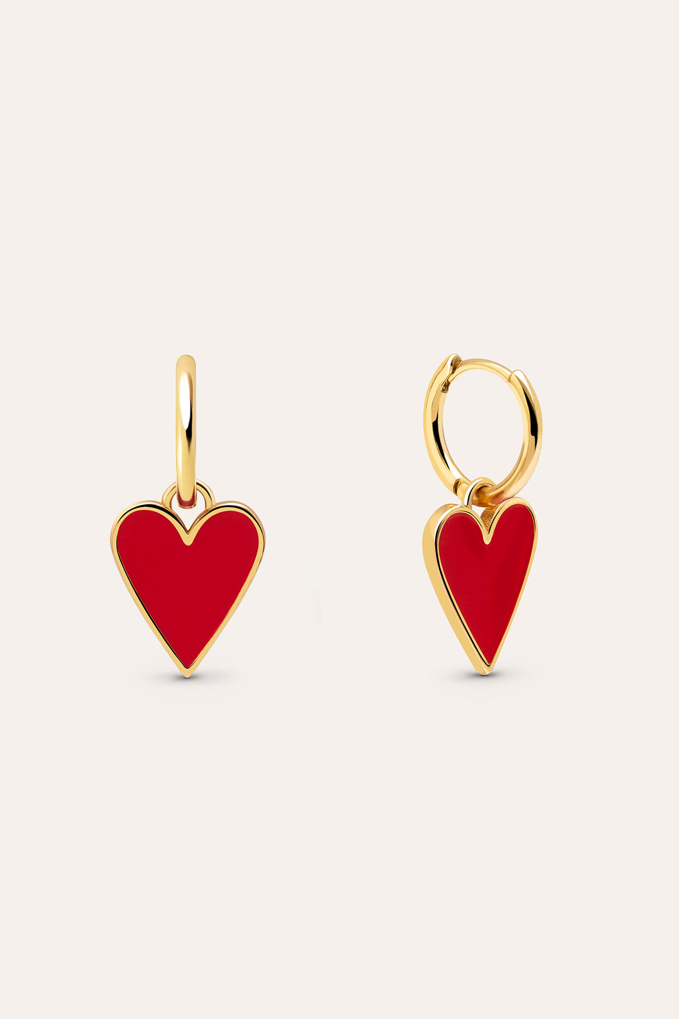 Singularu Pendientes Lovely Heart Ba&ntilde;o Oro