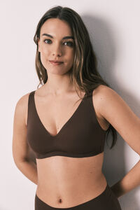 Women'secret Top halter liso clean cut marr&oacute;n