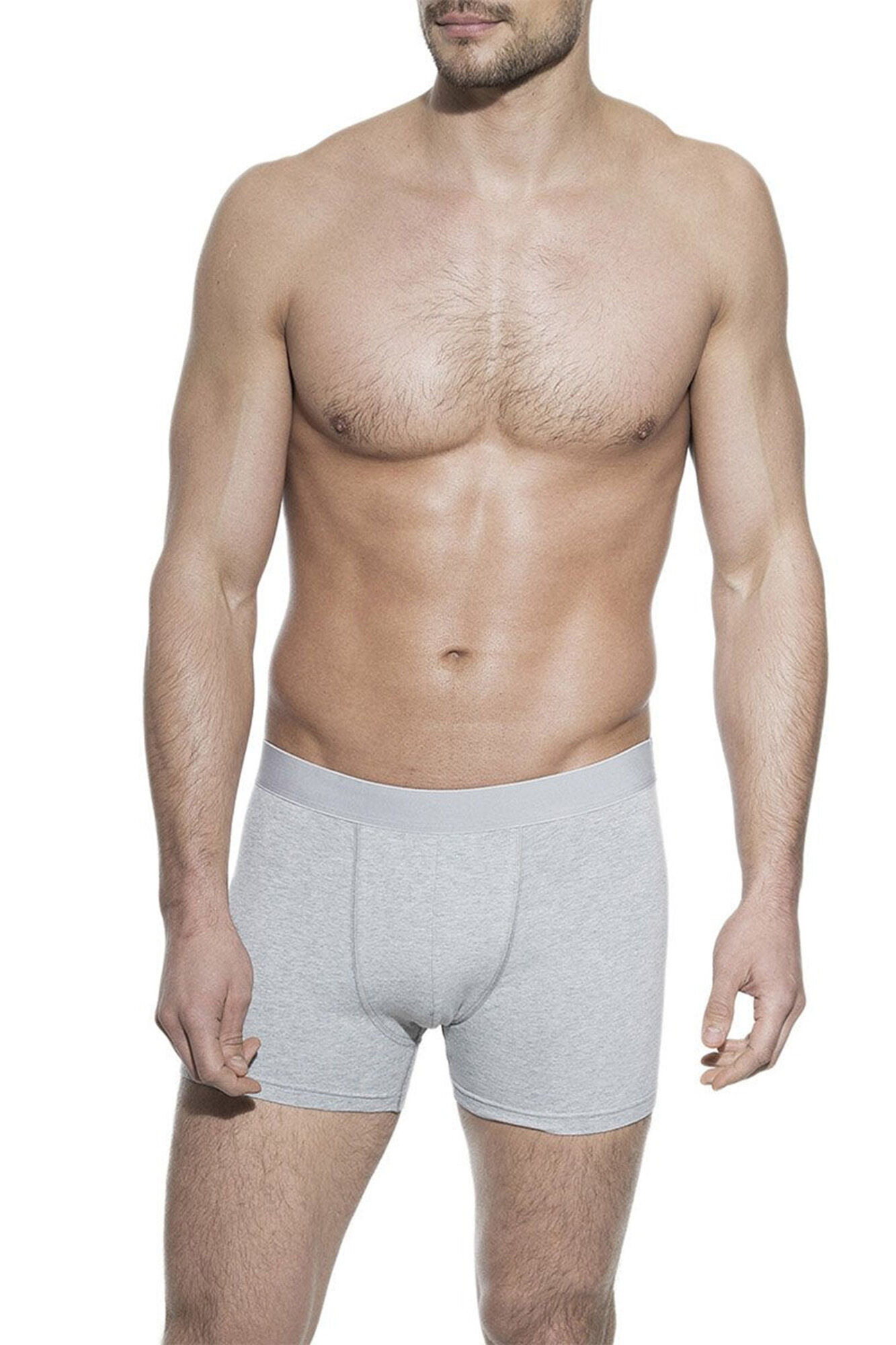 Bread & Boxers Pack de 3 boxers de algod&atilde;o org&acirc;nico em mescla cinza