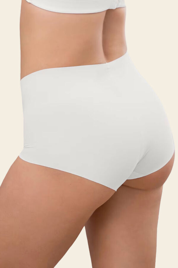 Leonisa Cueca boxer de cintura alta com efeito invis&iacute;vel branco