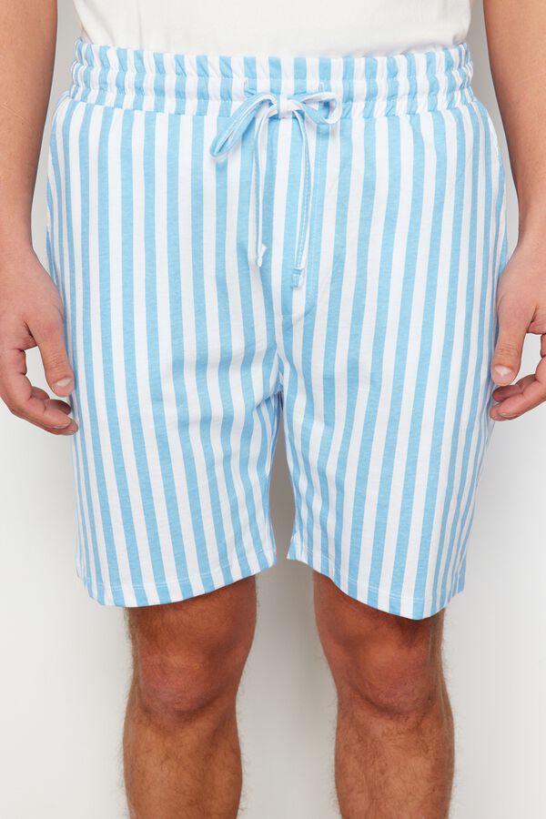 Trendyol Conjunto de pijama curto &agrave;s riscas bege