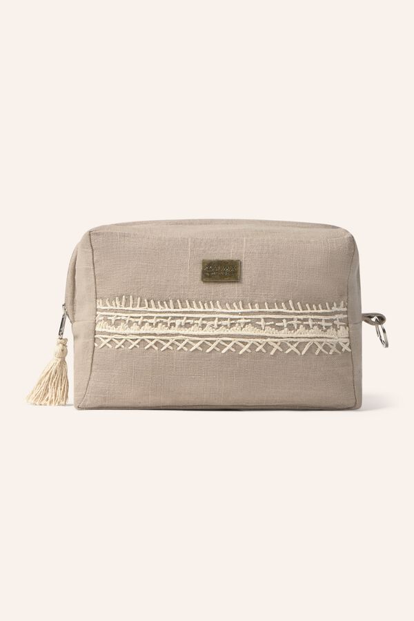 Calma House Necessaire Traste pedra 20x15x10 bege