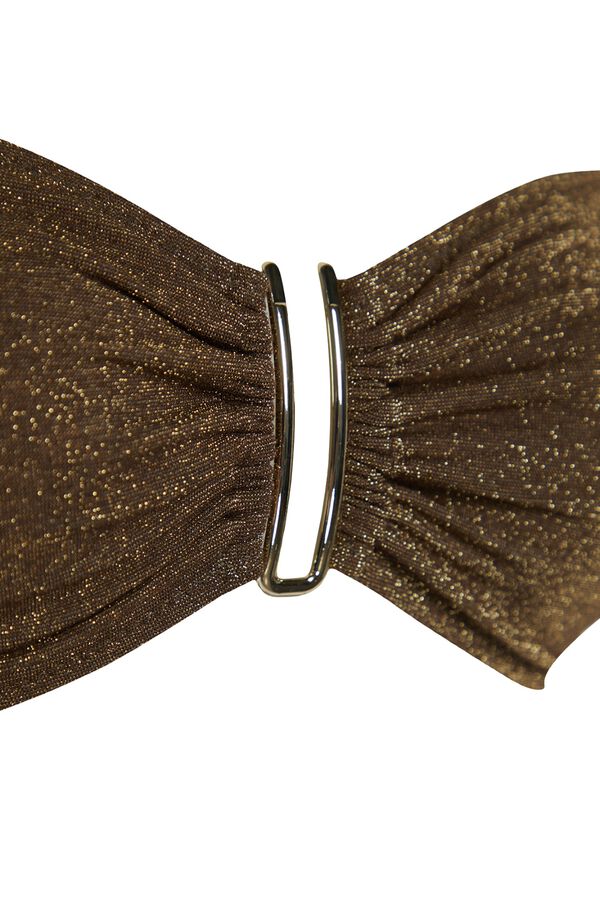 Trendyol Biqu&iacute;ni reto com detalhe prateado cru