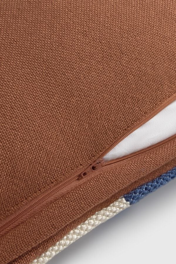 Textura Capa de almofada bordada com design geom&eacute;trico estampado