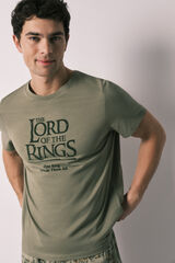 Women'secret Pijama curto de homem em algod&atilde;o LORD OF THE RINGS caqui