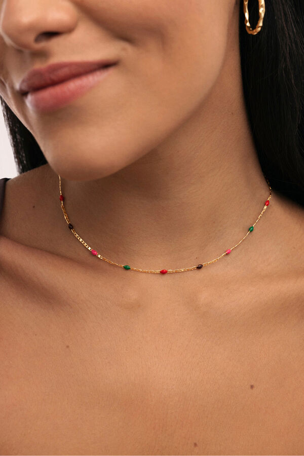 Singularu Collar Fine Enamel Miel Ba&ntilde;o Oro amarillo