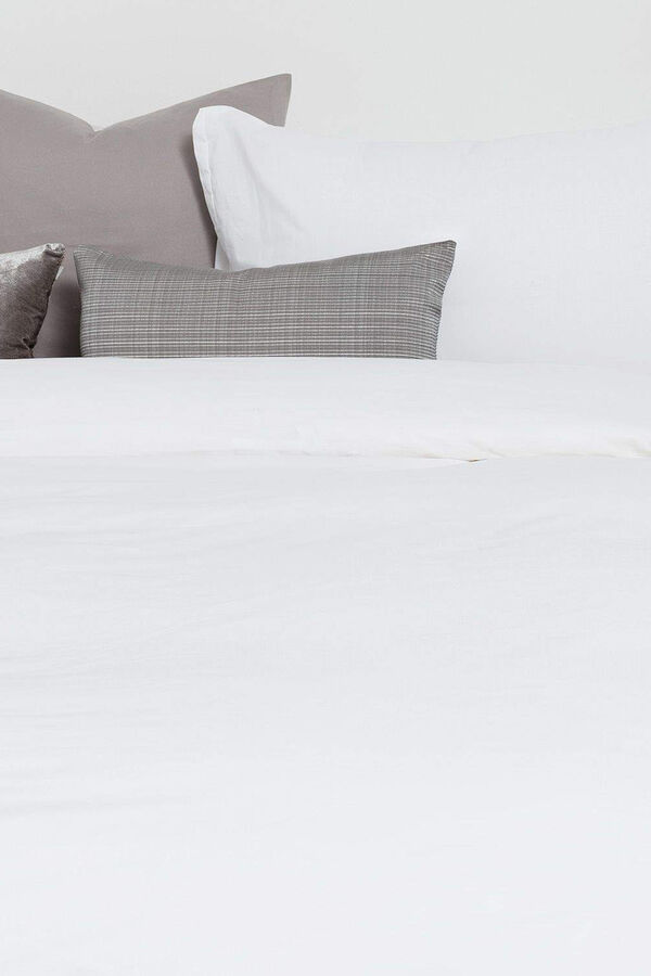 Textura Capa nórdica algodão percal. Cama 150-160 cm. branco