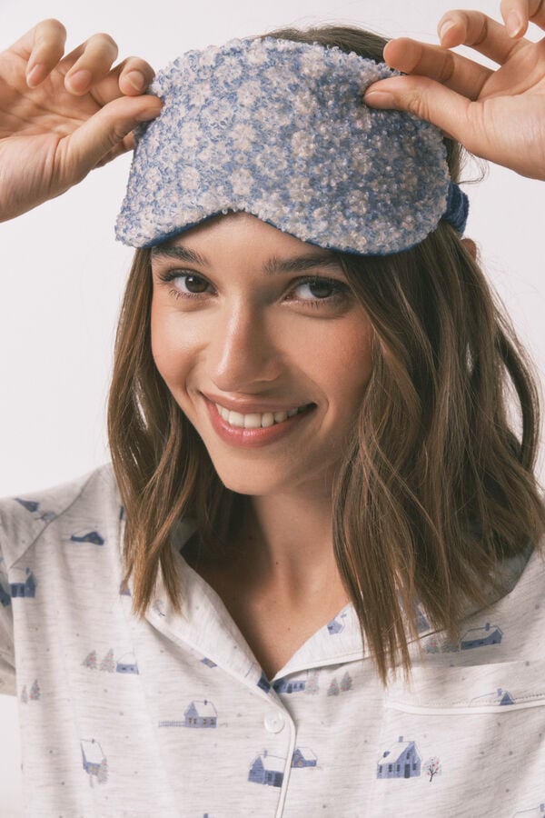 Women'secret M&aacute;scara de dormir boucl&eacute; azul estampado