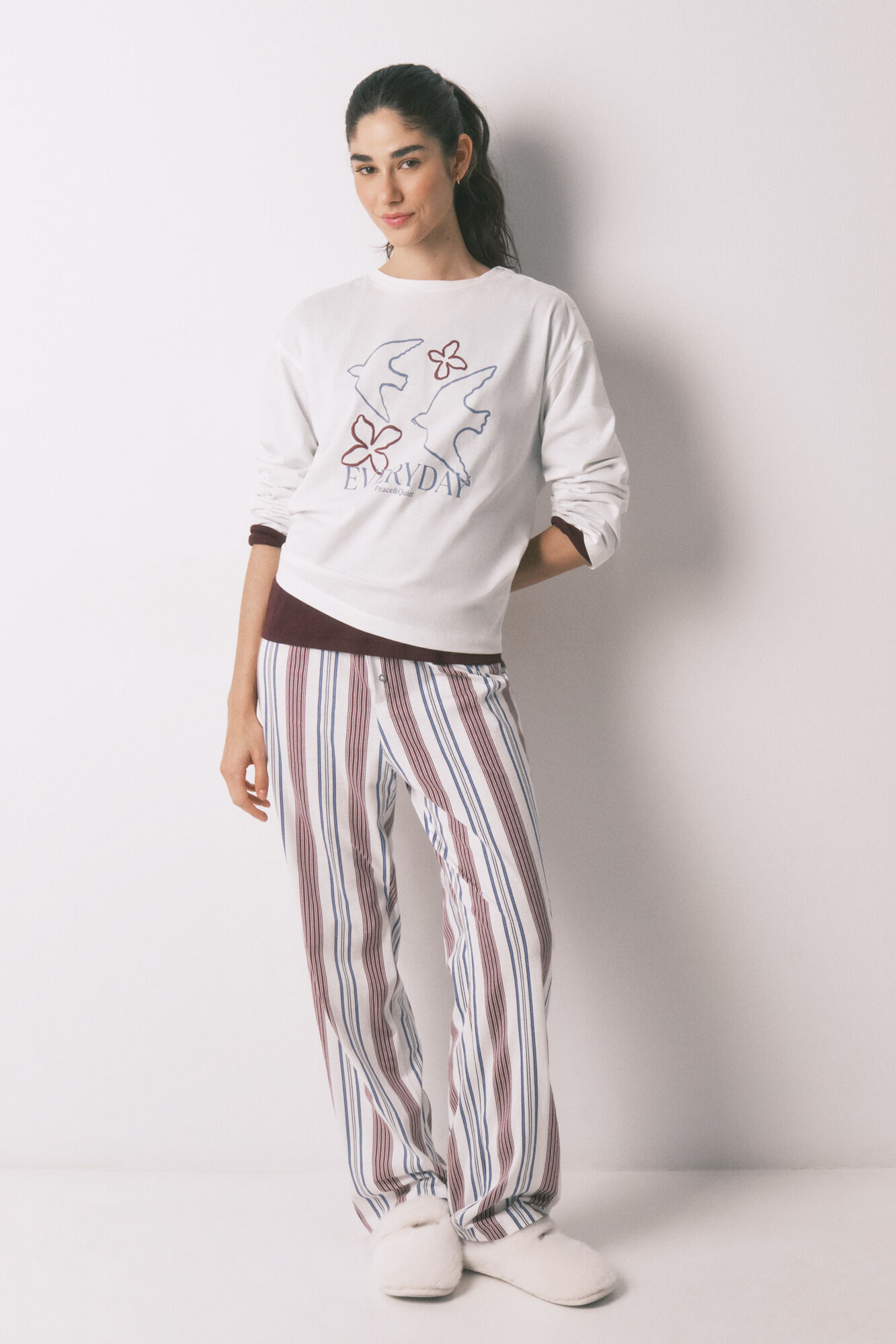 Women'secret T-shirt manga 3/4 100% algod&atilde;o branco