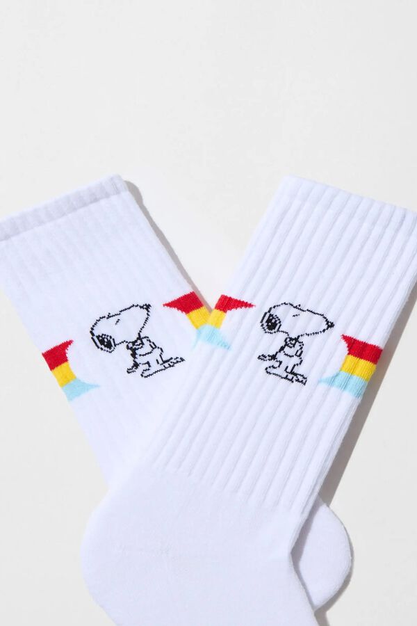 Besocks Meias altas desportivas BESOCKS Snoopy branco