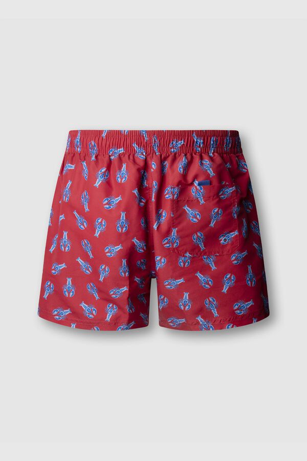 Pepe Jeans Fato de banho regular com cord&atilde;o estampado lagostas vermelho