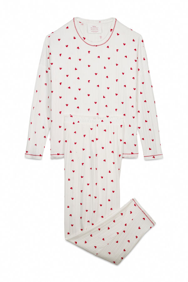 Women'secret Pijama comprido estampado Mickey Cherry branco