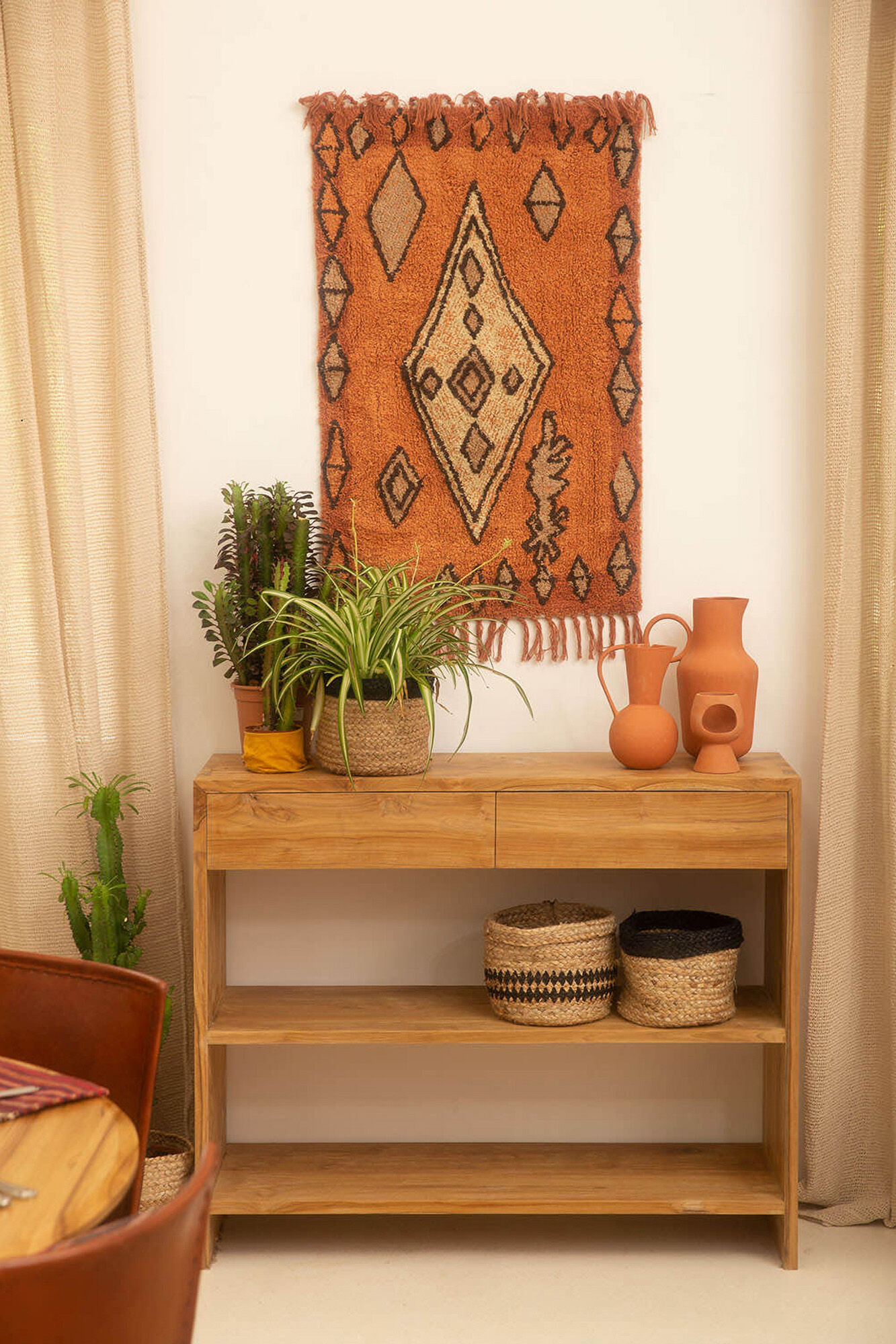 Calma House Cesta de juta preta Ural