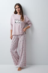 Women'secret Pijama comprido em algod&atilde;o Snoopy rosa rosa